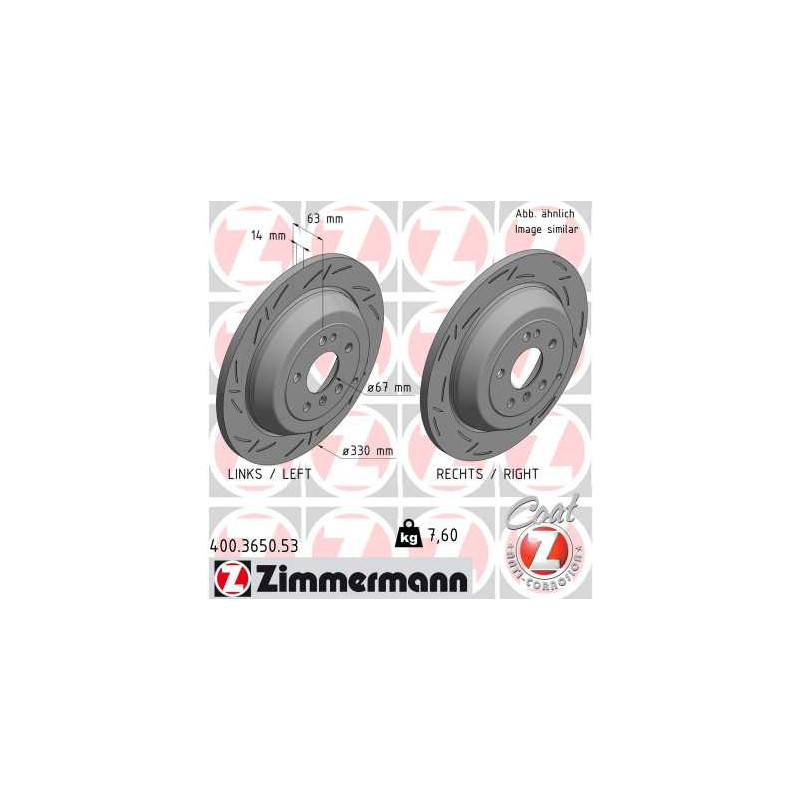 Jeu de 2 disques de frein ZIMMERMANN
