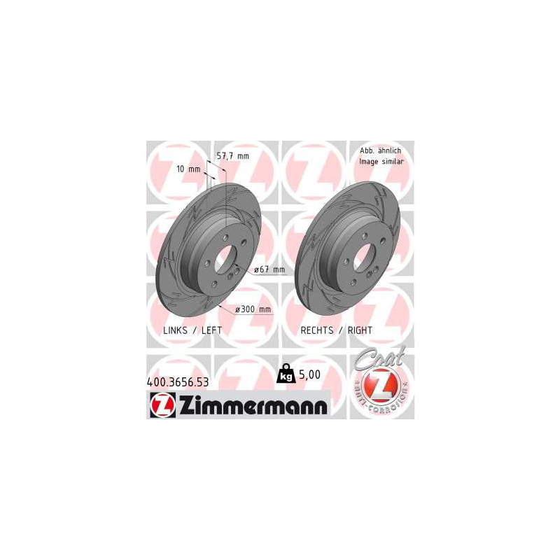 Jeu de 2 disques de frein ZIMMERMANN