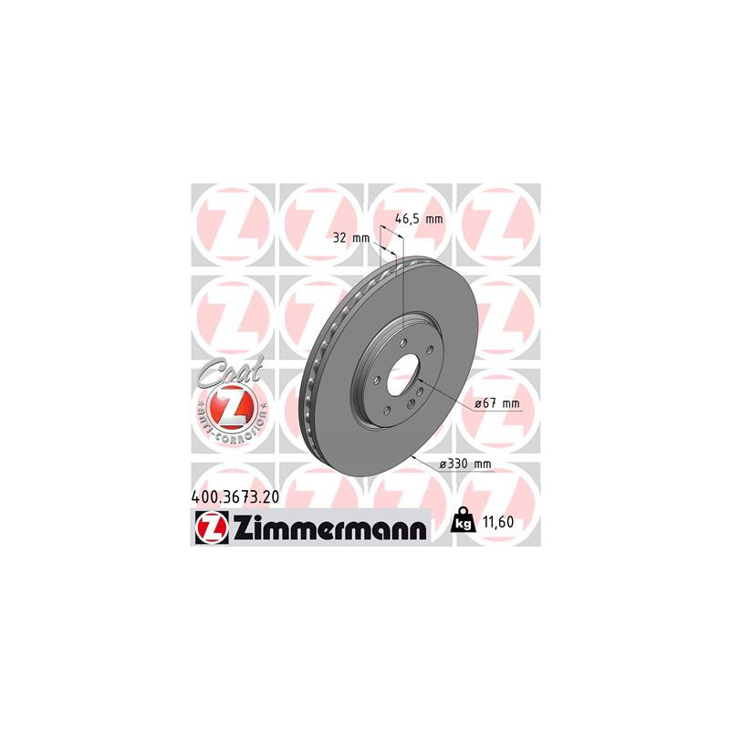 Jeu de 2 disques de frein ZIMMERMANN