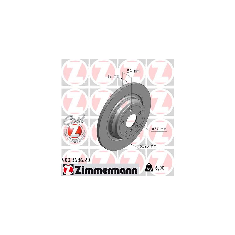 Jeu de 2 disques de frein ZIMMERMANN