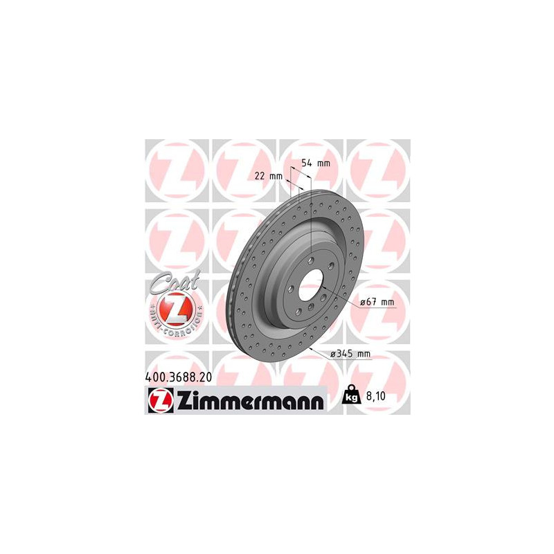 Jeu de 2 disques de frein ZIMMERMANN