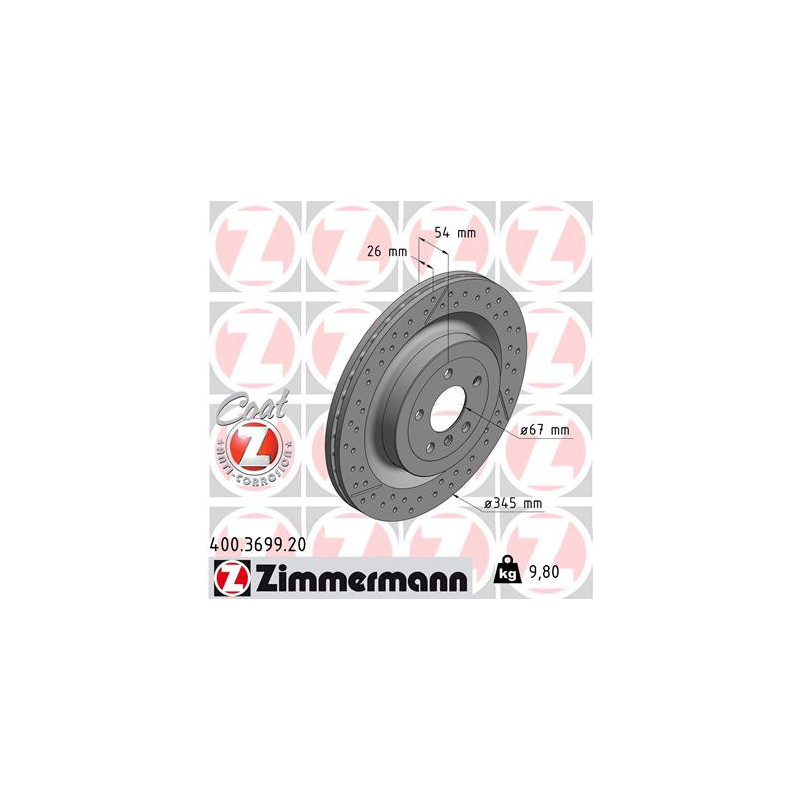 Jeu de 2 disques de frein ZIMMERMANN