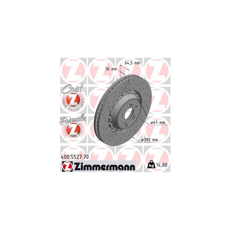 Jeu de 2 disques de frein ZIMMERMANN