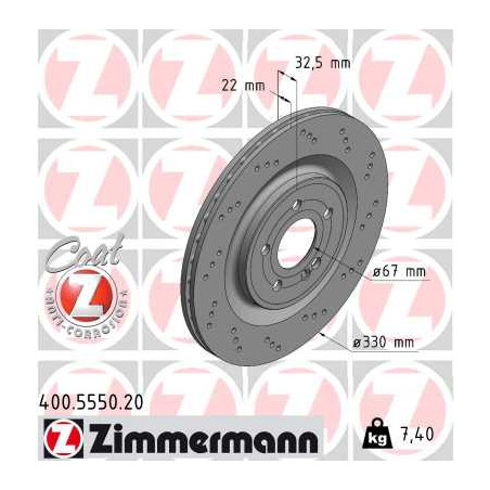 Jeu de 2 disques de frein ZIMMERMANN