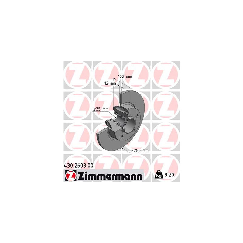 Jeu de 2 disques de frein ZIMMERMANN