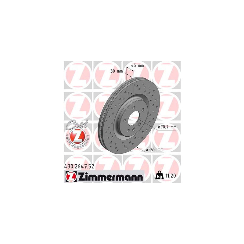 Jeu de 2 disques de frein ZIMMERMANN