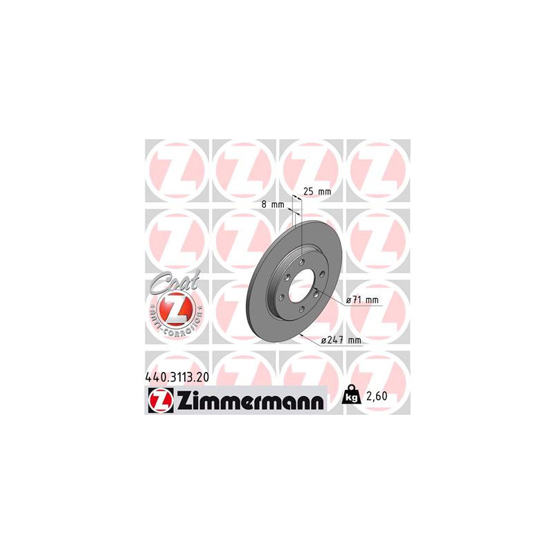 Jeu de 2 disques de frein ZIMMERMANN