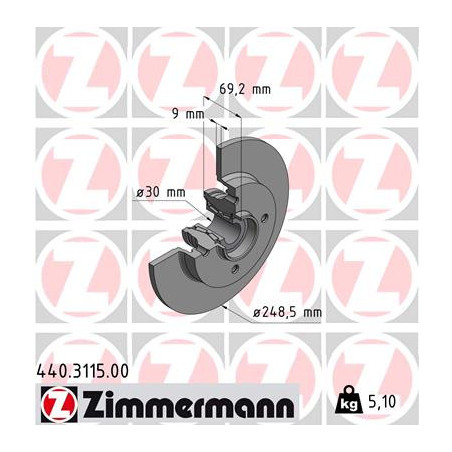 Jeu de 2 disques de frein...
