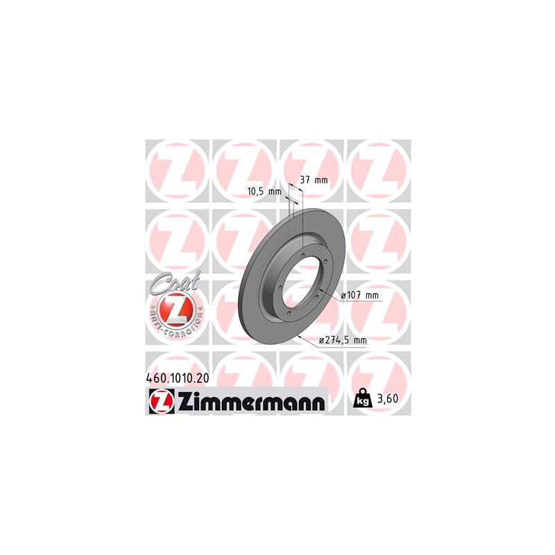 Jeu de 2 disques de frein ZIMMERMANN