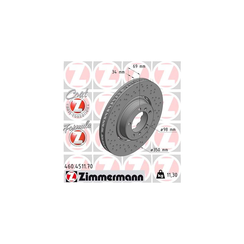 Jeu de 2 disques de frein ZIMMERMANN