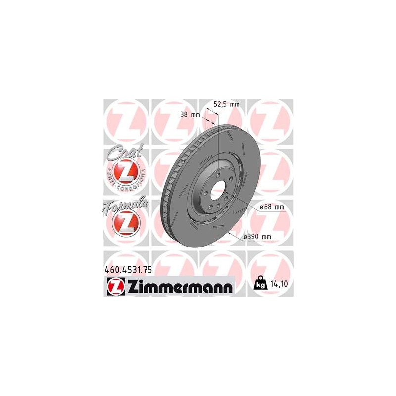 Jeu de 2 disques de frein ZIMMERMANN