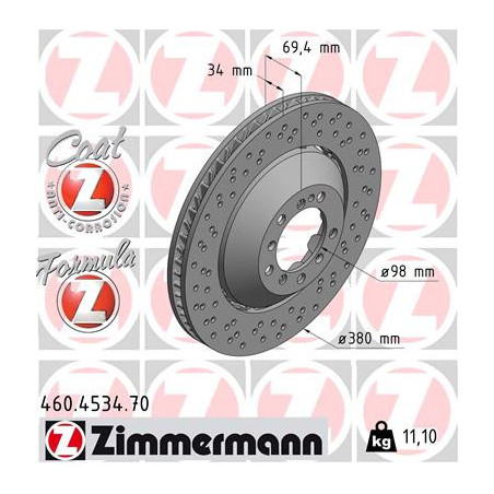 Jeu de 2 disques de frein ZIMMERMANN