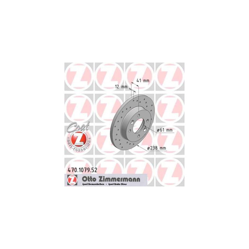 Jeu de 2 disques de frein ZIMMERMANN