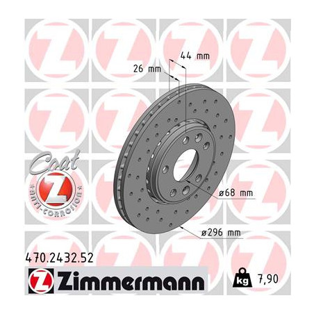 Jeu de 2 disques de frein ZIMMERMANN