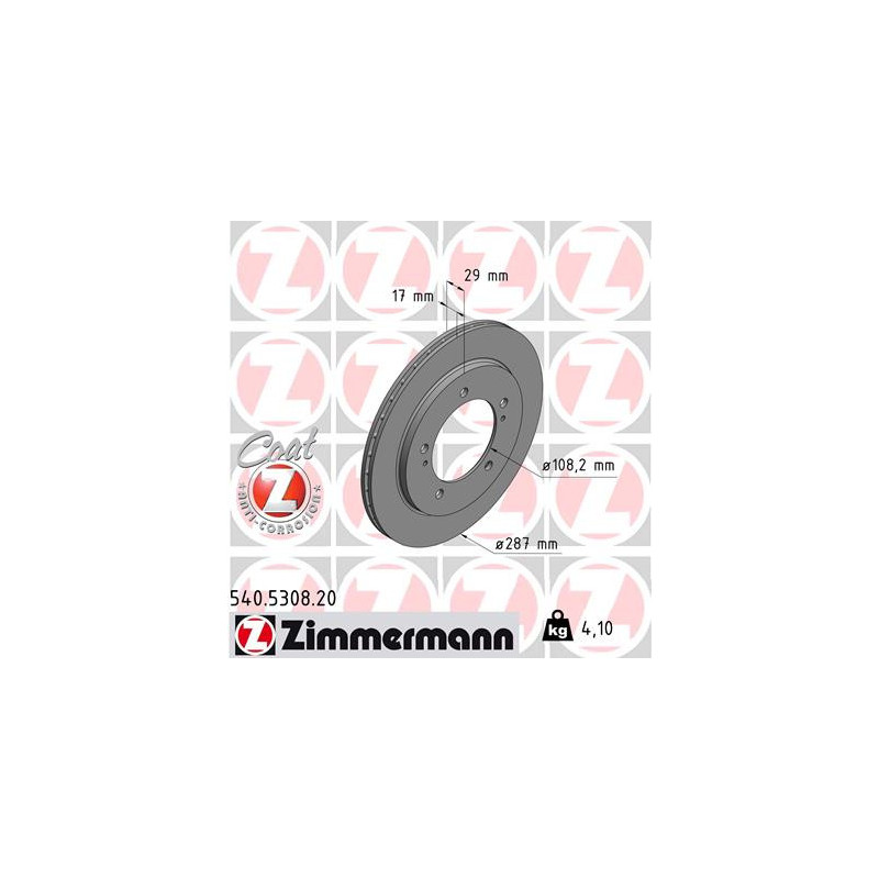 Jeu de 2 disques de frein ZIMMERMANN