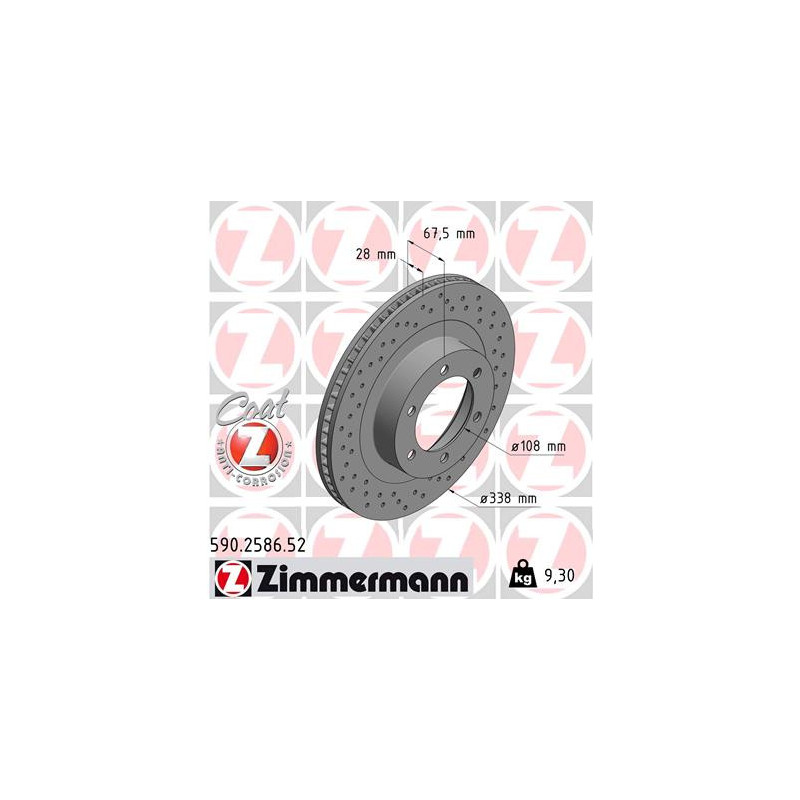 Jeu de 2 disques de frein ZIMMERMANN