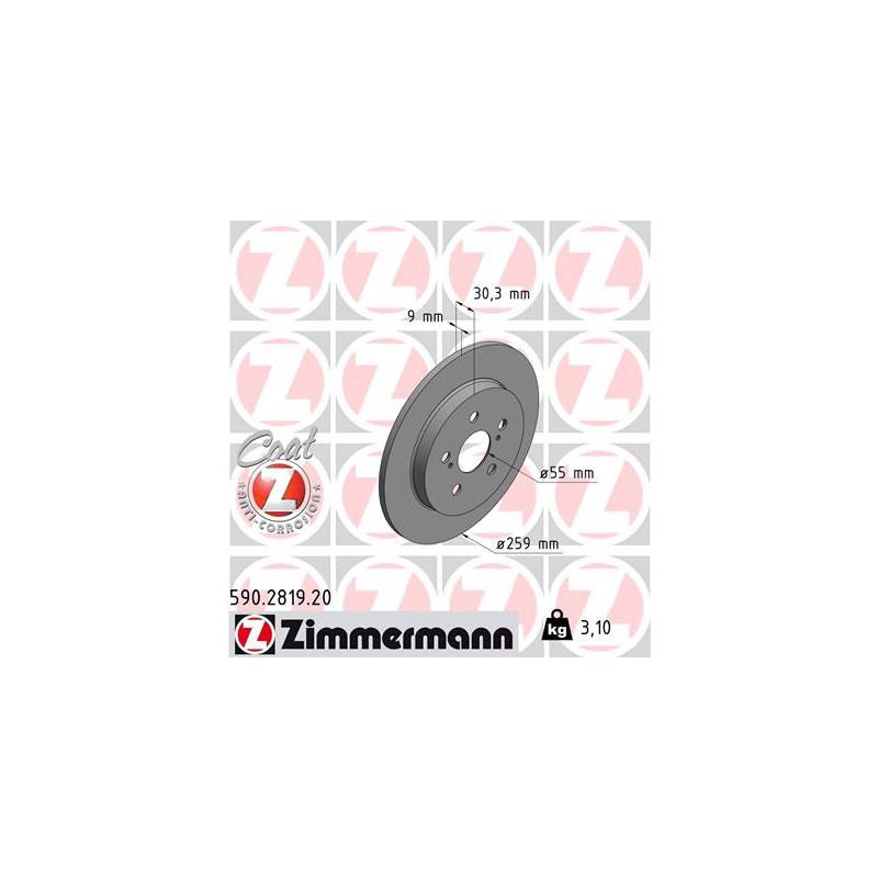 Jeu de 2 disques de frein ZIMMERMANN