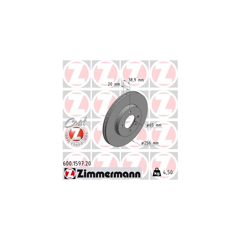 Jeu de 2 disques de frein ZIMMERMANN