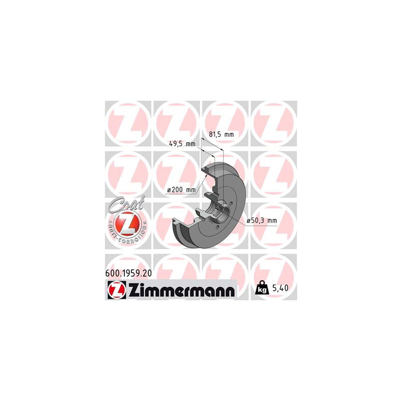 Tambour de frein ZIMMERMANN
