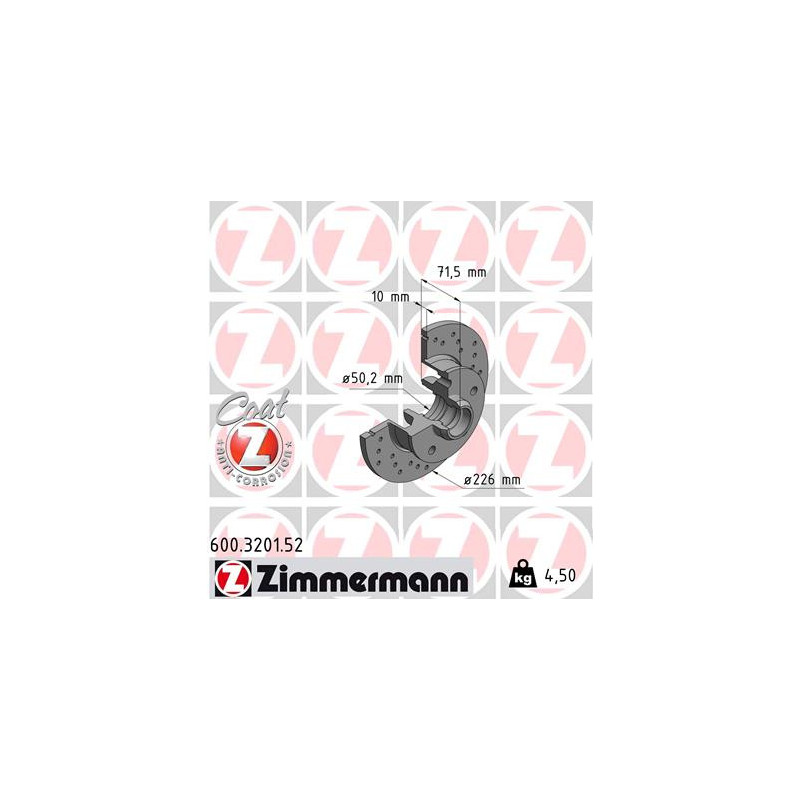 Jeu de 2 disques de frein ZIMMERMANN