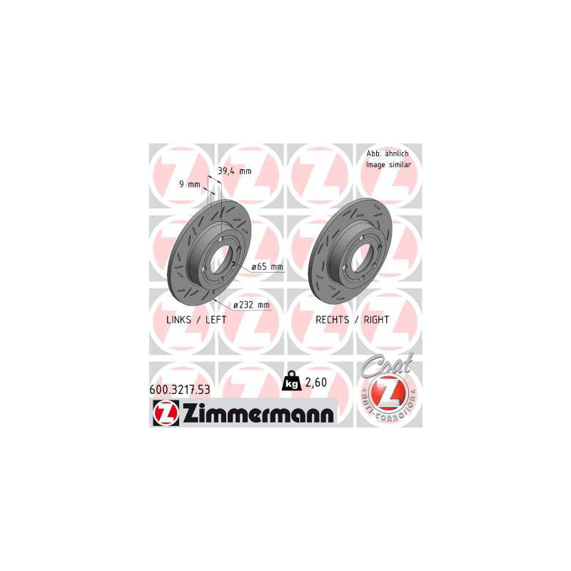 Jeu de 2 disques de frein ZIMMERMANN