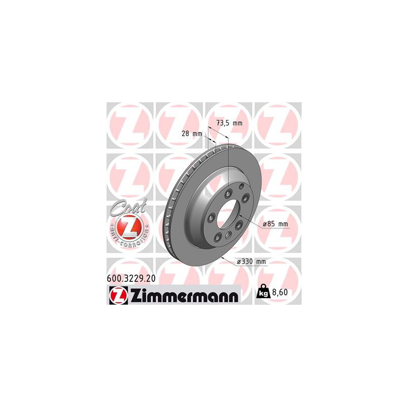 Jeu de 2 disques de frein ZIMMERMANN