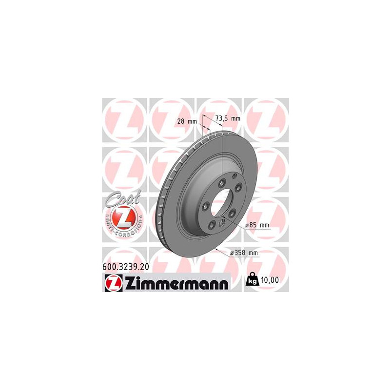 Jeu de 2 disques de frein ZIMMERMANN