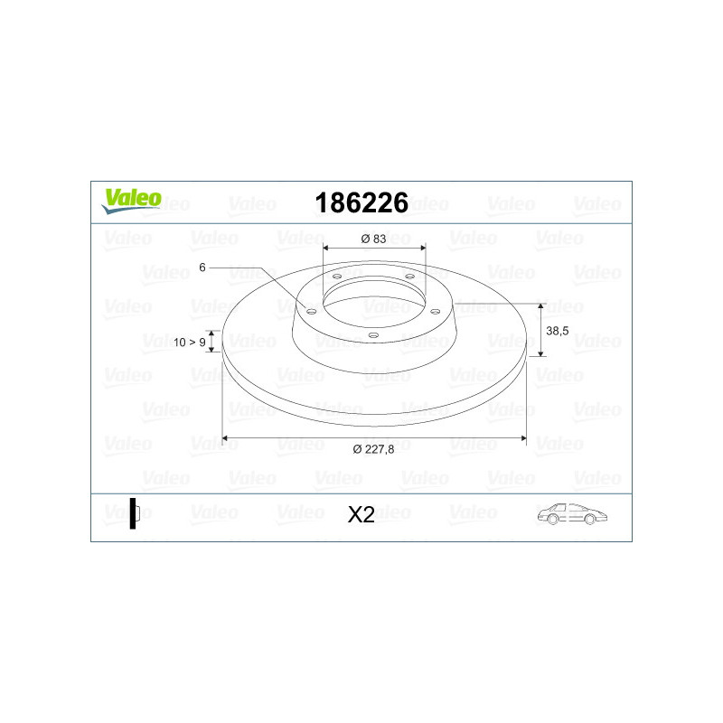 Disque de frein à l'unité VALEO