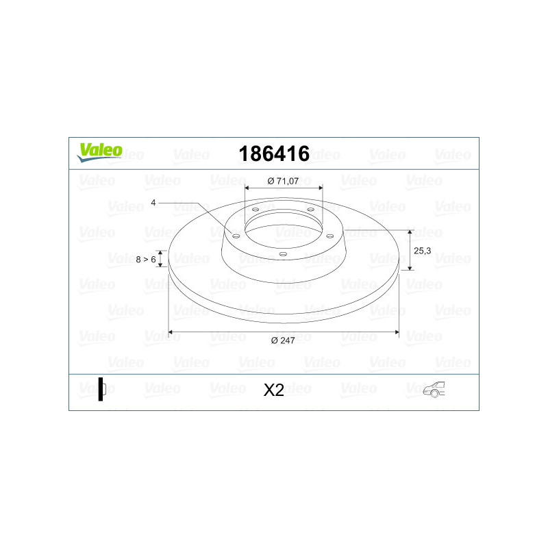 Disque de frein à l'unité VALEO