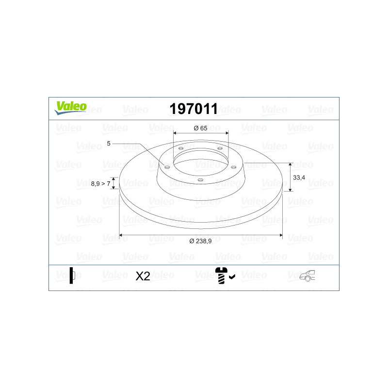 Disque de frein à l'unité VALEO