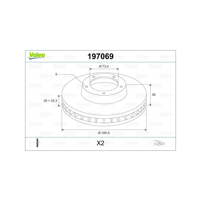 Disque de frein à l'unité VALEO