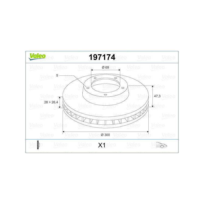 Disque de frein à l'unité VALEO