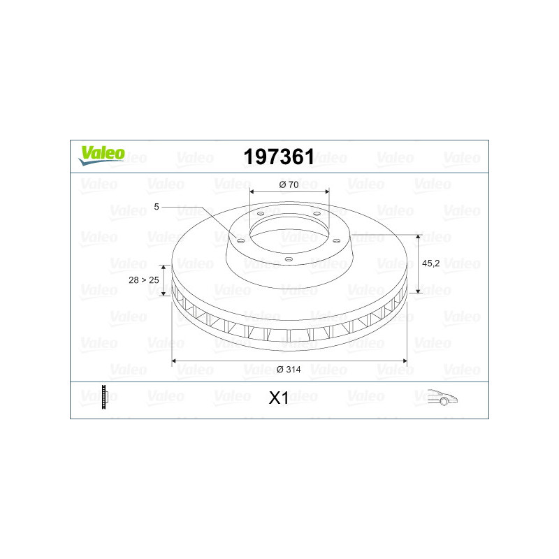 Disque de frein à l'unité VALEO