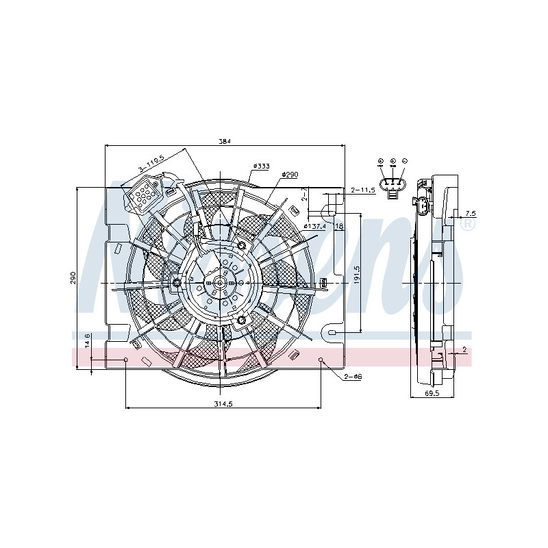 Ventilateur (refroidissement moteur) NISSENS