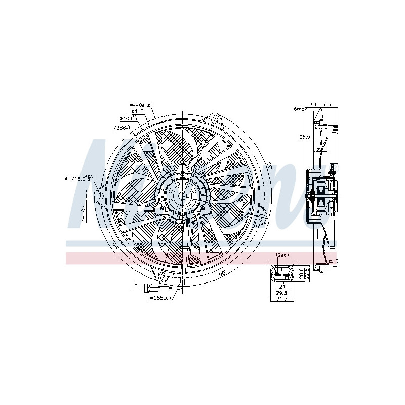 Ventilateur (refroidissement moteur) NISSENS