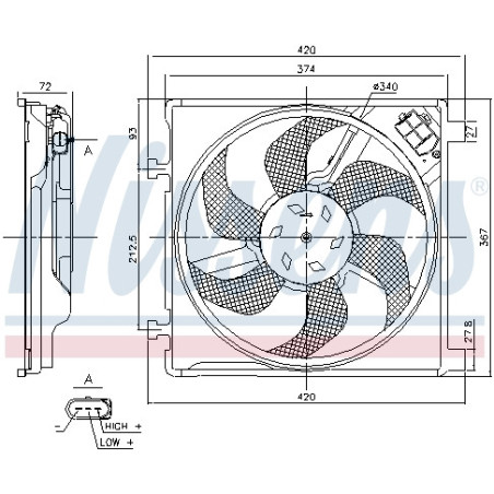 Ventilateur (refroidissement moteur) NISSENS