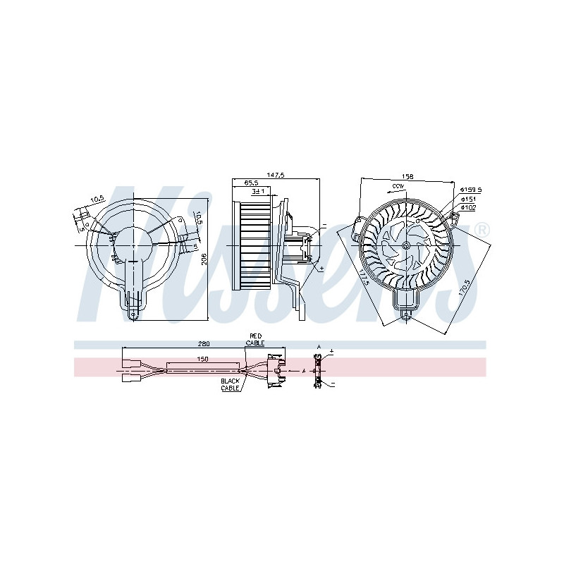 Pulseur d'air habitacle NISSENS