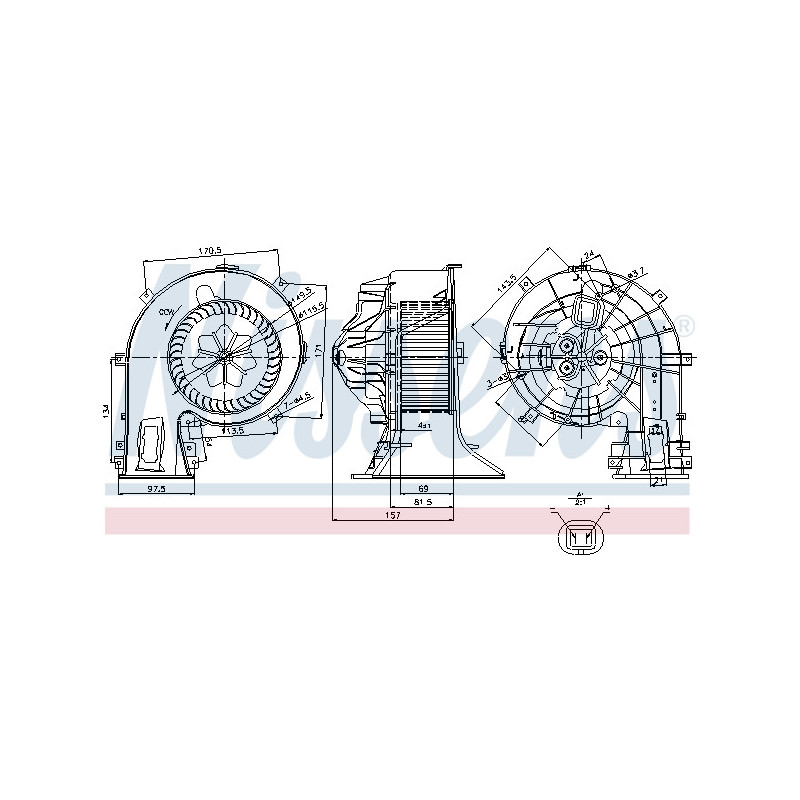 Pulseur d'air habitacle NISSENS