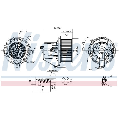 Pulseur d'air habitacle NISSENS