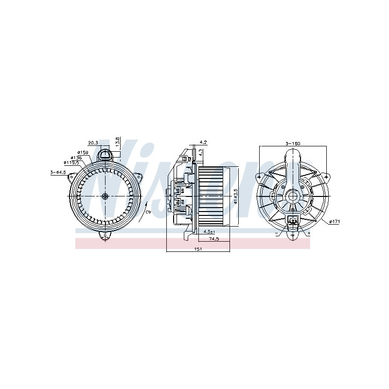 Pulseur d'air habitacle NISSENS