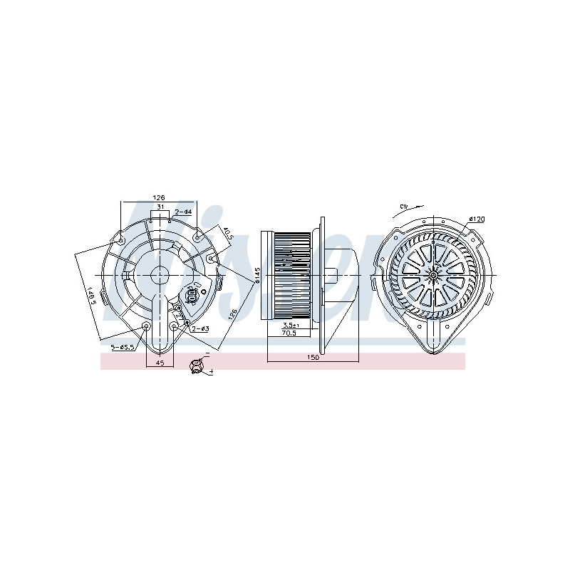 Pulseur d'air habitacle NISSENS