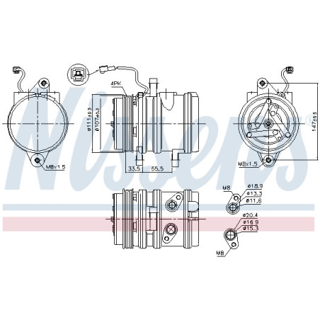 Compresseur de climatisation NISSENS
