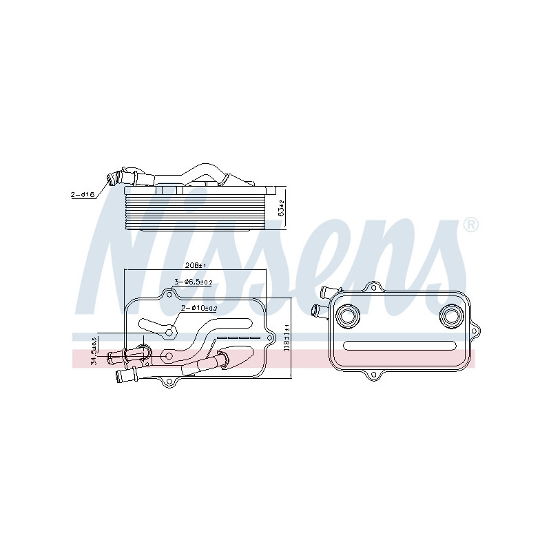 Radiateur d'huile de boite de vitesse automatique NISSENS