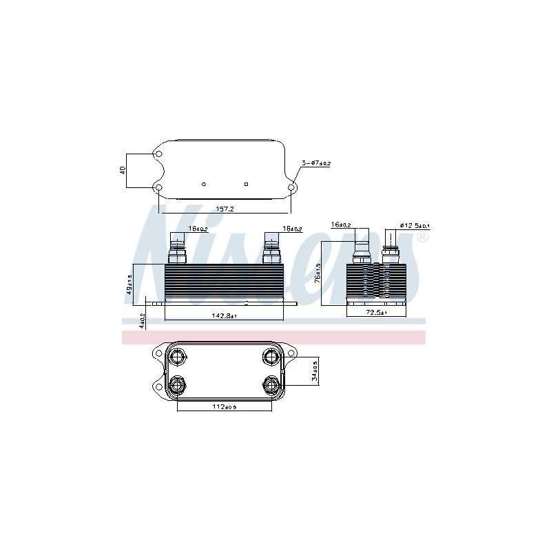 Radiateur d'huile de boite de vitesse automatique NISSENS
