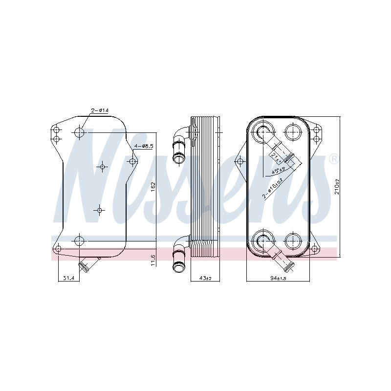 Radiateur d'huile de boite de vitesse automatique NISSENS