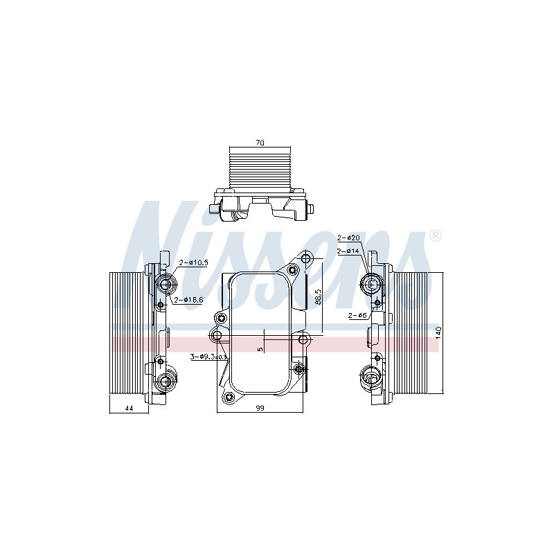 Radiateur d'huile de boite de vitesse automatique NISSENS