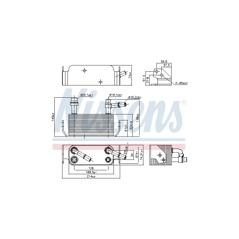 Radiateur d'huile de boite de vitesse automatique NISSENS