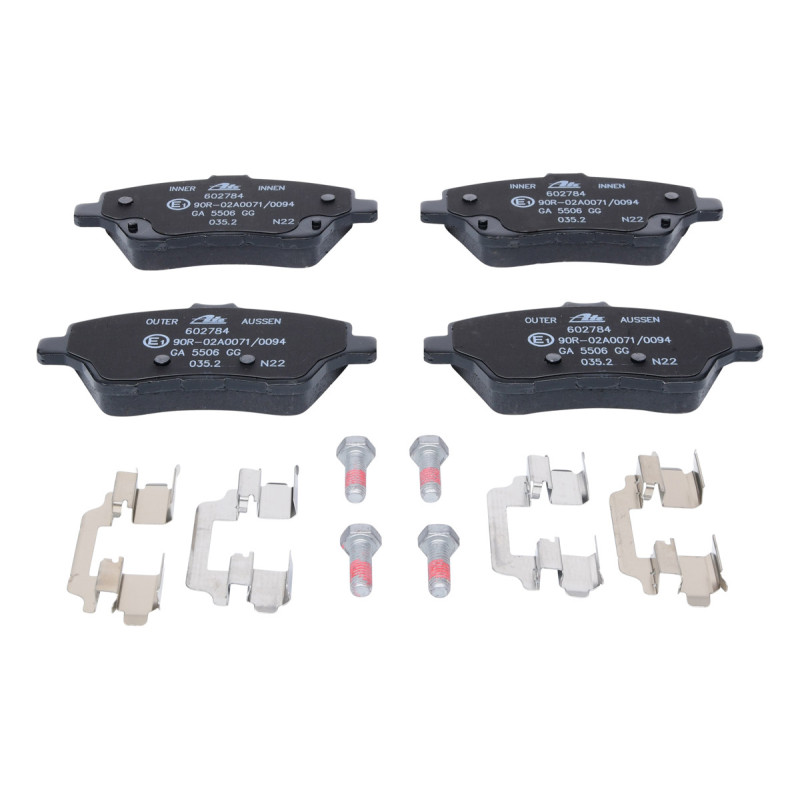 Jeu de quatre plaquettes de frein à disque ATE