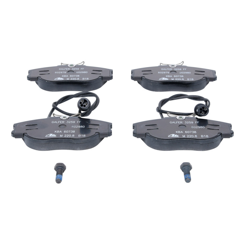 Jeu de quatre plaquettes de frein à disque ATE