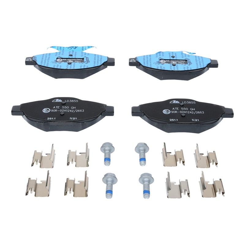 Jeu de quatre plaquettes de frein à disque ATE